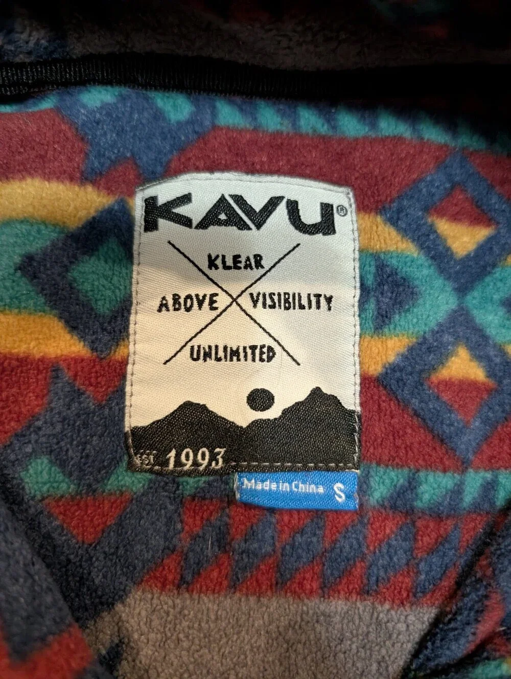 Kavu Multicolor Aztec Fleece 1/4 Snap Pull Over Adult S